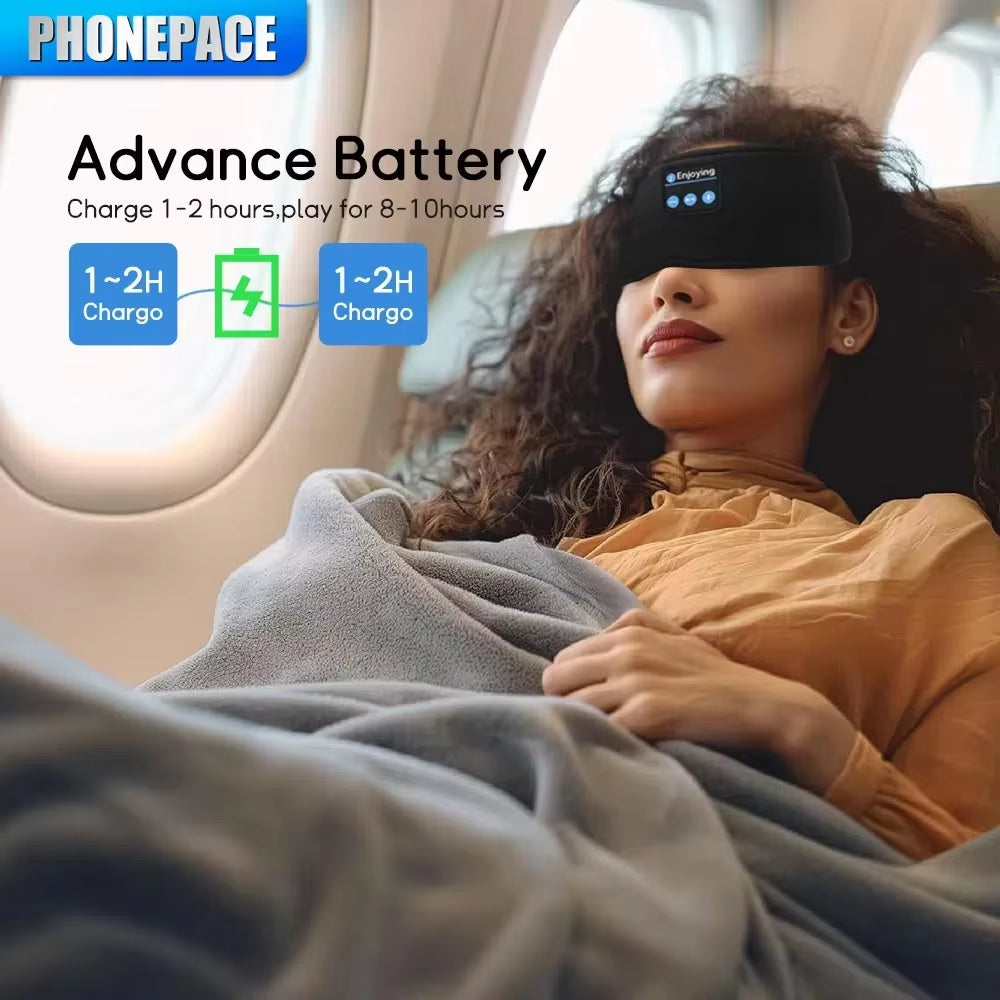 BT Earphones Sports Sleeping Headband Elastic Wireless Headphones Music Eye Mask Wireless Bluetooth Headset Headband