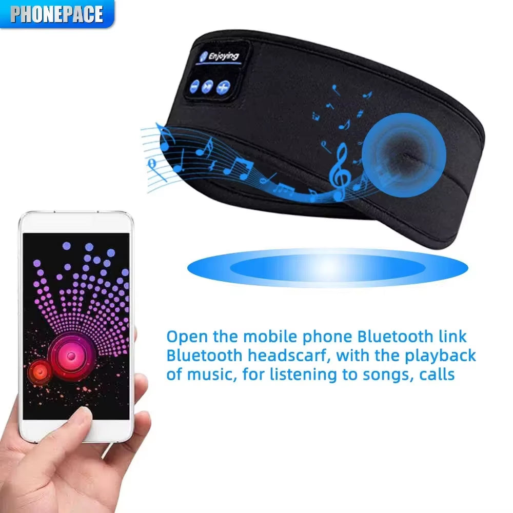 BT Earphones Sports Sleeping Headband Elastic Wireless Headphones Music Eye Mask Wireless Bluetooth Headset Headband